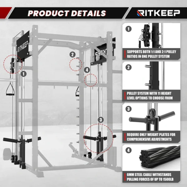 PMAX 4750 Dual Plate Loaded Multi Functional Smith Machine - Image 7